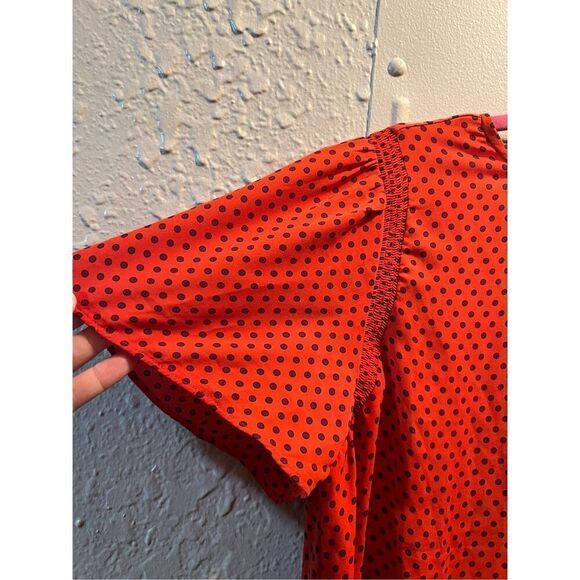 Ann Taylor Red Polka Dot Top Woman’s Size Medium - Picture 2 of 9